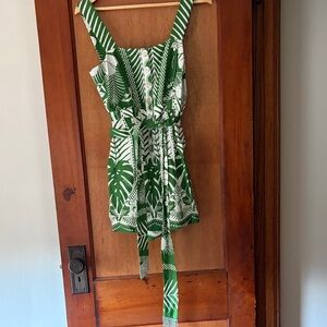 FARM Rio Green Tropical Print Women's Romper